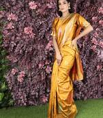 Gold woven silk saree with blouse