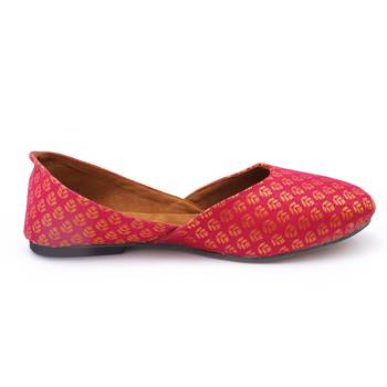 Purely Lush Ethnic Red Jaipuri Jutti for women Mojari Khussa Bellies 2