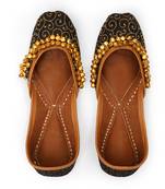 Purely Lush Black Banarasi Bridal Jutti for Women