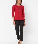 Red plain cotton tops