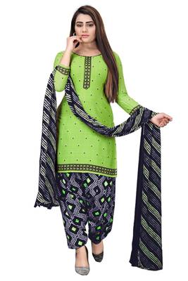 Green printed crepe salwar 1