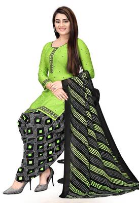 Green printed crepe salwar 2
