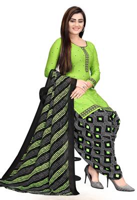 Green printed crepe salwar 3