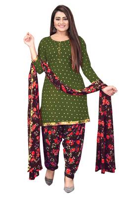 Green printed crepe salwar 1