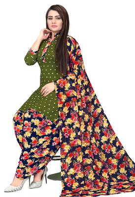 Green printed crepe salwar 2