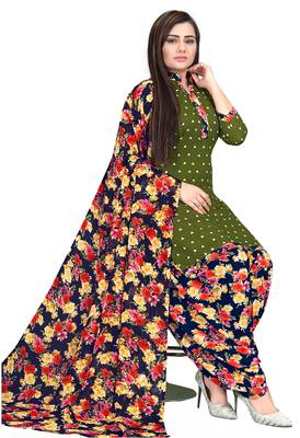 Green printed crepe salwar 3