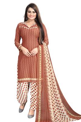 Brown printed crepe salwar 1