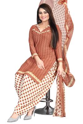 Brown printed crepe salwar 3