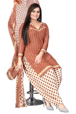 Brown printed crepe salwar 4