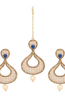 Blue maang-tikka
