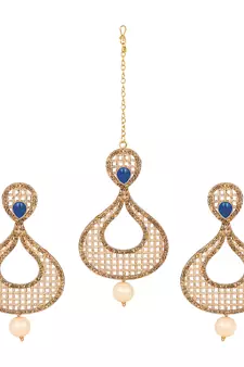Blue maang-tikka