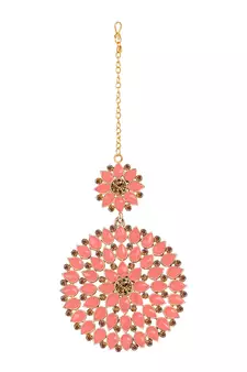 Pink maang-tikka