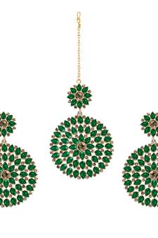 Green maang-tikka