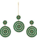 Green maang-tikka