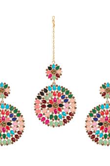 Multicolor maang-tikka