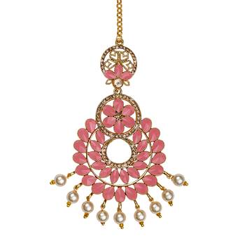 Pink maang-tikka 1