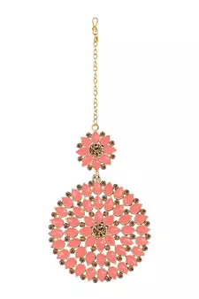 Pink maang-tikka