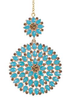 Blue maang-tikka