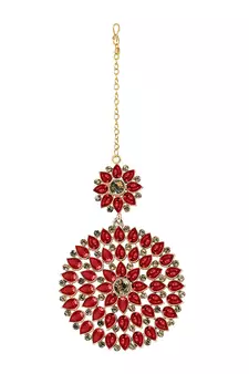 Red maang-tikka
