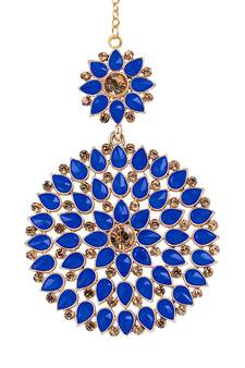 Blue maang-tikka