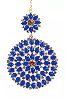 Blue maang-tikka