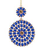 Blue maang-tikka