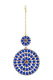 Blue maang-tikka