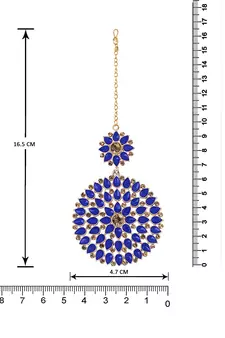 Blue maang-tikka