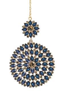 Blue maang-tikka
