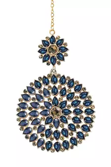 Blue maang-tikka
