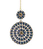 Blue maang-tikka