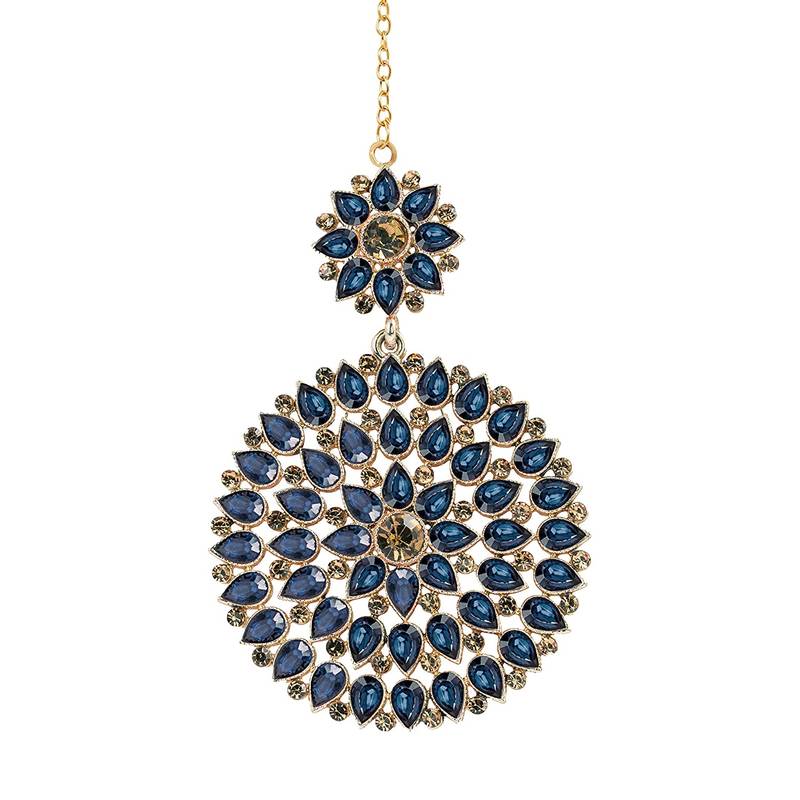 Blue maang-tikka