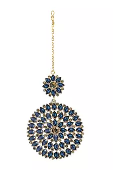 Blue maang-tikka