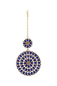 Blue maang-tikka