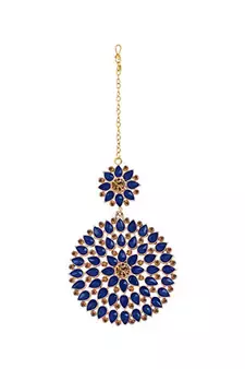Blue maang-tikka