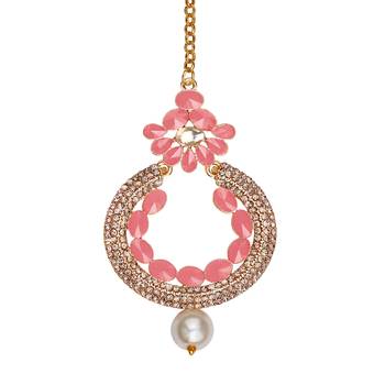 Pink maang-tikka 1
