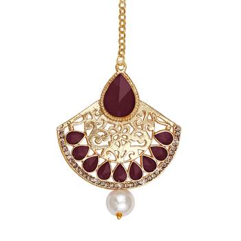 Maroon maang-tikka 1