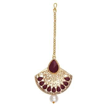 Maroon maang-tikka 2