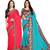 multicolor Chiffon Lace Border Party Wear Saree With Blouse (Pack of 2)