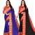 multicolor Chiffon Lace Border Party Wear Saree With Blouse (Pack of 2)