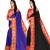 multicolor Chiffon Lace Border Party Wear Saree With Blouse (Pack of 2)