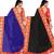 multicolor Chiffon Lace Border Party Wear Saree With Blouse (Pack of 2)