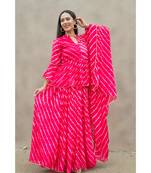 peach pure hand tie and die lehenga with bijiya and white tassels