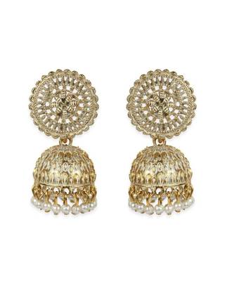 Gold Plated Meenakari Designed Jhumka Earring For Women   Combo of 2 Pearl Alloy Jhumki Earring 2