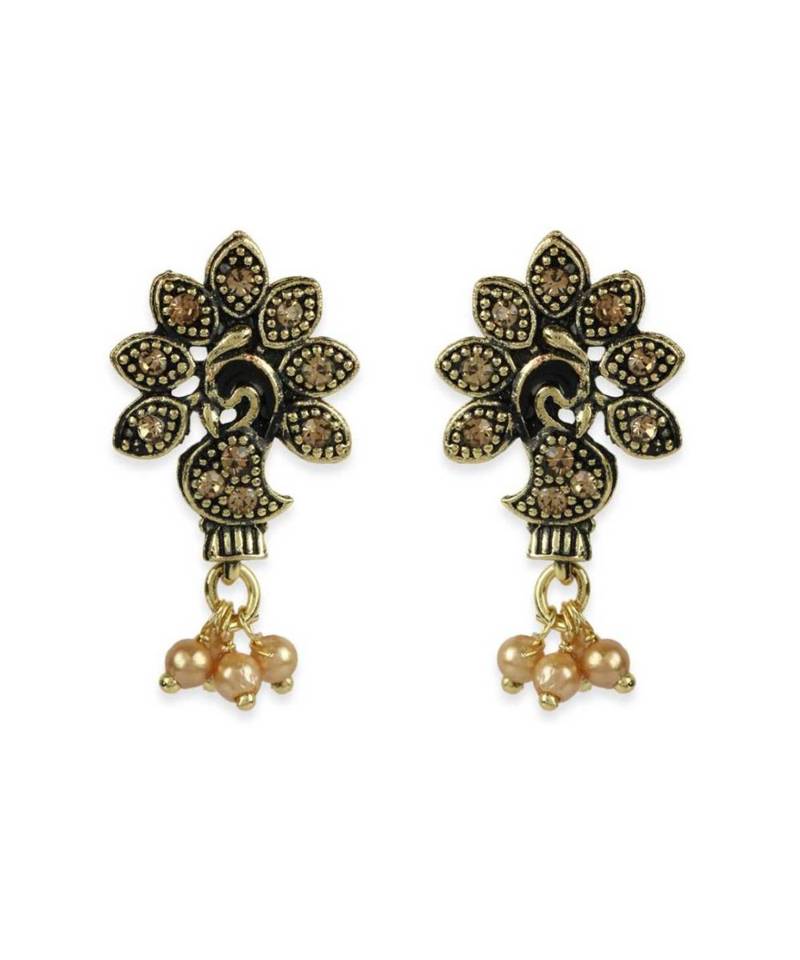 Gold Plated Meenakari Designed Jhumka Earring For Women   Combo of 2 Pearl Alloy Jhumki Earring