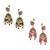Gold Plated Meenakari Designed Jhumka Earring For Women   Combo of 2 Pearl Alloy Jhumki Earring