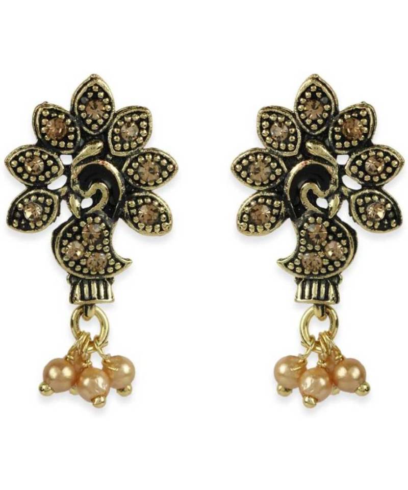 Gold Plated Meenakari Designed Jhumka Earring For Women   Combo of 2 Pearl Alloy Jhumki Earring