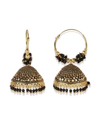 Bollywood Inspired Peacock Designed Meenakari Enamelled Jhumka Earring For Women   Combo of 2 2