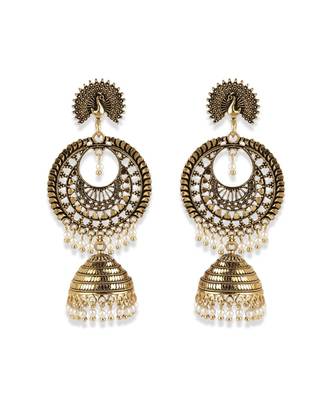 Bollywood Inspired Peacock Designed Meenakari Enamelled Jhumka Earring For Women   Combo of 2 3
