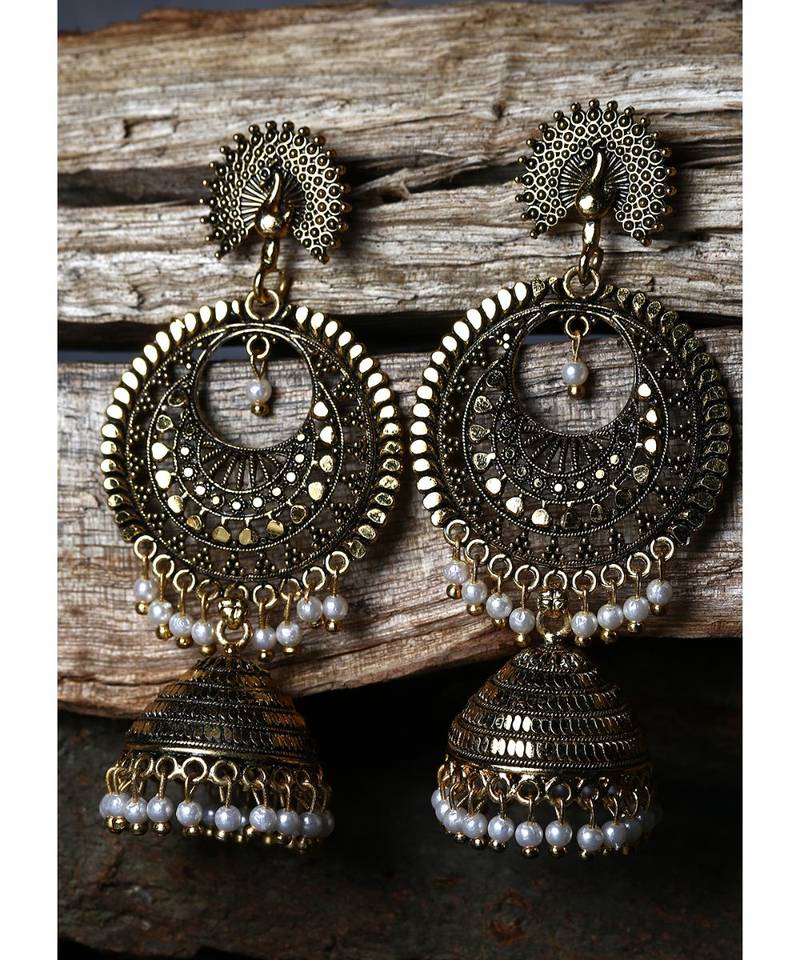 Bollywood Inspired Peacock Designed Meenakari Enamelled Jhumka Earring For Women   Combo of 2